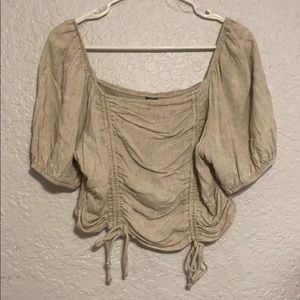 casual beige blouse